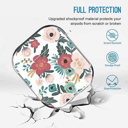 Clear Flower Airpods Case Cover,Soft Tpu Airpods Case 2&1 Shockproof Silicone Waterproof Airpods Skin Cover Protective Case For Airpods 1St/2Nd Charging Case For Iphone Xr/7/7P/8/8P (Floral) #TOP2