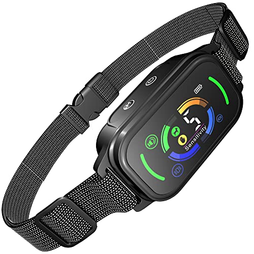 Collar Antiladridos Automático para Perros,Detección Inteligente de Ladridos con 3 Modos de Vibración,Sonido y Fuerte Vibración,Sensibilidad Ajustables,Resistente al Agua y Recargable