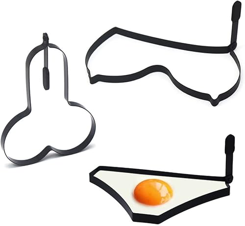 Divertidos anillos de cocción de huevos fritos, antiadherente de acero inoxidable, dispensador de masa para panqueques, moldeador de moldes fritos