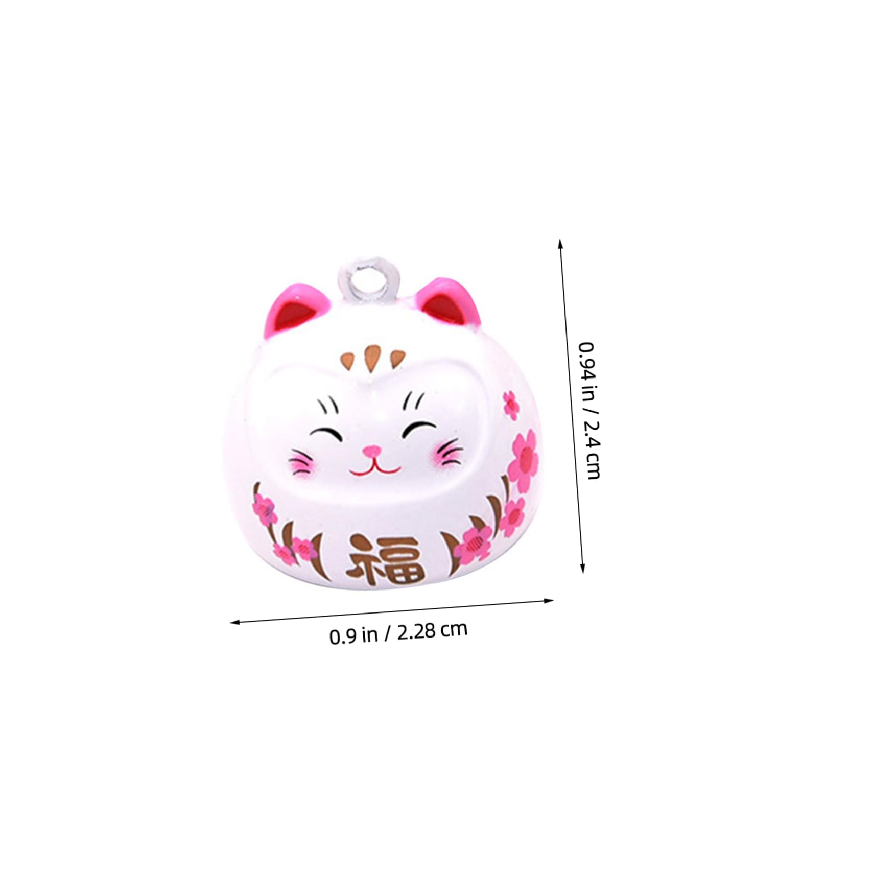 Petit Pendentif Cloche Japonaise Cuivre avec Chat Décor Porte-clés Et Cartable Accessoire Suspendu pour DIY Bruit Eau Blanc
