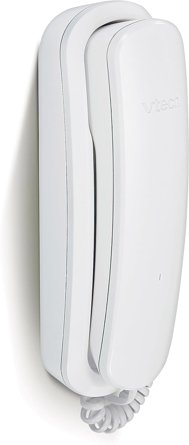 VTech CD1100 Téléphone Filaire Fixe Mural avec Touche de Recomposition, Contrôle Sonnerie et Volume