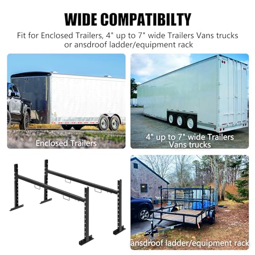 Colinktool Adjustable Roof Ladder Racks,Trailer Ladder Racks Fit for 4'-7' Enclosed Trailers Cargo Vans Trucks – 2 Pack, Black by Colinktool - Image 6