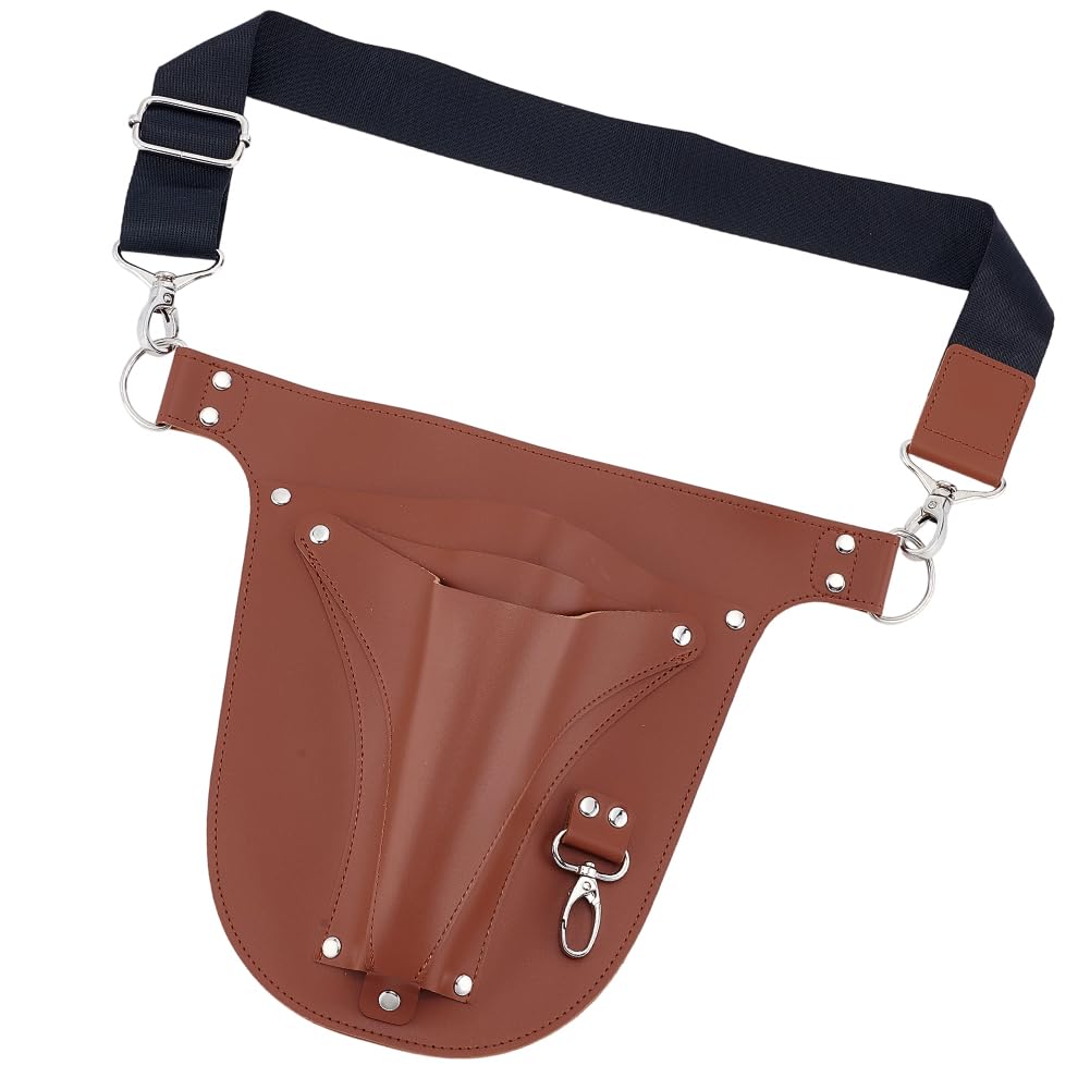 GORGECRAFT Ceinture à Outils pour Fleuriste en Cuir PU Marron Multifonctionnelle pour Jardinier Agriculteur Tablier de Travail Organisateur D'Outil Sac Banane avec 3 poche Fermoir en Alliage Jardinage
