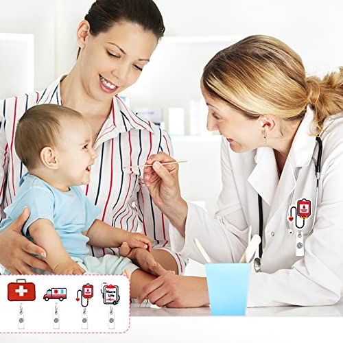 4 Pezzi portachiavi infermiera,porta badge da