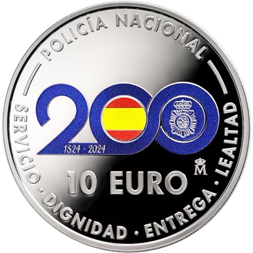 Moneda POLICÍA Nacional 10 Euros ESPAÑA 2024 200 Aniversario Plata