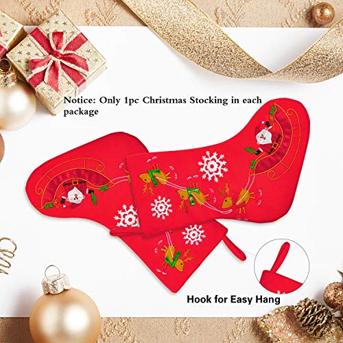 Christmas Stockings, Santa Snowman Reindeer Xmas Stockings Decoration and Party Accessory Lovely Embroidery Pattern for Family Decorations Hanging Ornament for Xmas Holiday Party