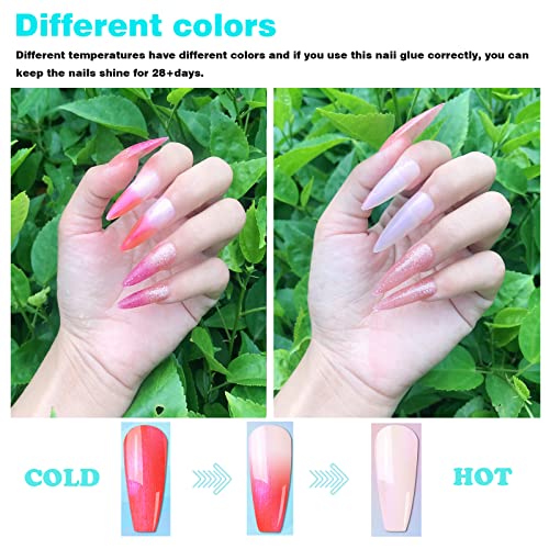 Rebby Gel Nail Polish Set - Color Changing Gel Nail Polish Kit 6Pcs Reflective Glitter Blue Pink Red Brown Black 8Ml Temperature Changing Gel Polish Set Diy Nail Art Salon Home Gifts #TOP3