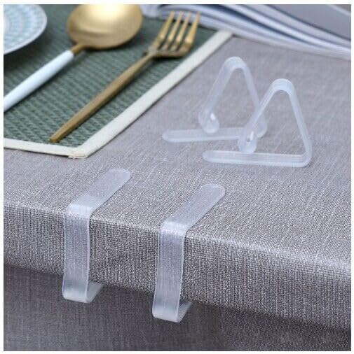 32pcs 2.2" L x 1.77" W Clear Plastic Tablecloth Clip, Table Cloth Holder Clips, Picnic Clip, Suitable for Family Gathering, Wedding Party, Indoor and Outdoor Event Tablecloth Fixing.