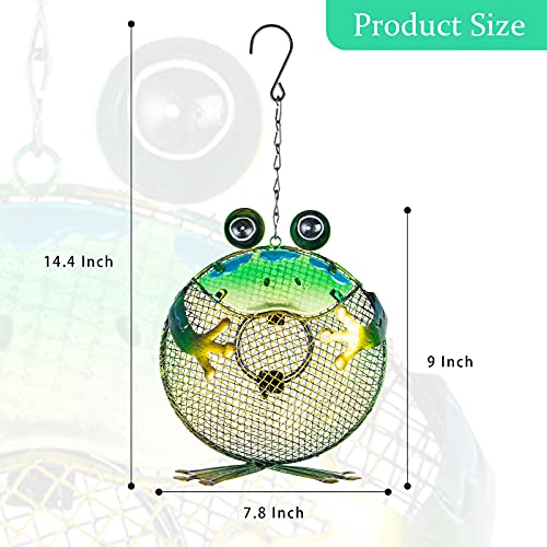 Wild Bird Feeder - Outdoor Metal Feeders Bird Feeder Patio Hanging 9.5 Inch Frog For Garden Yard Outside Decoration #TOP2