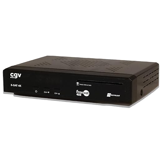 CGV | Récepteur Satellite UHD - E-Sat 4K récepteur-enregistreur TNT Satellite Ultra HD | FRANSAT | Fonction Enregistrement | USB | DVB-S/S2 | DiSEqC 1.0/1.1