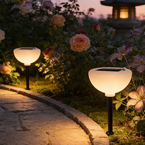 Image of Lightdot Solar Pathway Lights Outdoor Bright Solar Powered Garden Lights Dusk to Dawn, Auto On /Off, IP65 Waterproof Decor Landscape Lighting for Yard /Lawn /Walkway /Driveway-2Pack