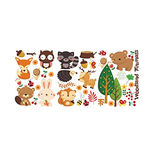 Doitsa 1 Pcs Autocollants Pour Animaux de la Forêt Wallpaper Décoration Sticker Mat Autocollant en Vinyle Décoration Créative Couleur Comme indiqué