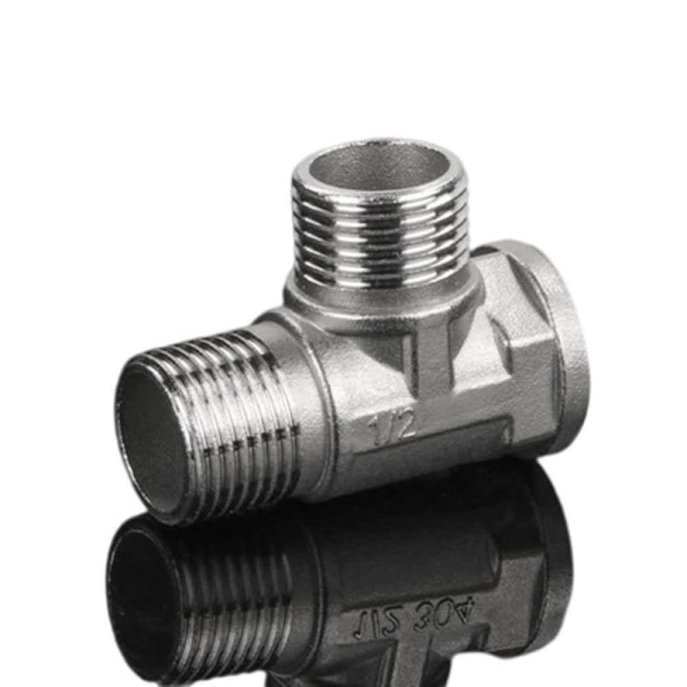 Raccordo Idraulico A T In Acciaio - Riduzione Filettatura 1/2" E 3/4" BSP - Foto 4
