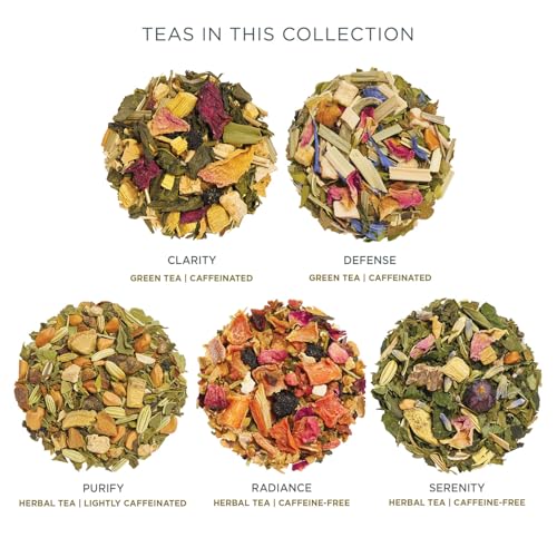 Image of Tea Forte Single Steeps Loose Leaf Tea Sampler, Assorted Variety Tea Box, 15 Single Serve Pouches, Wellbeing