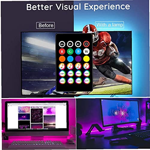 TV LED-achtergrondverlichting, draadloze tv LED-stripverlichting voor tv met Bluetooth 60 LED's Romote Control RGB… - Image 4