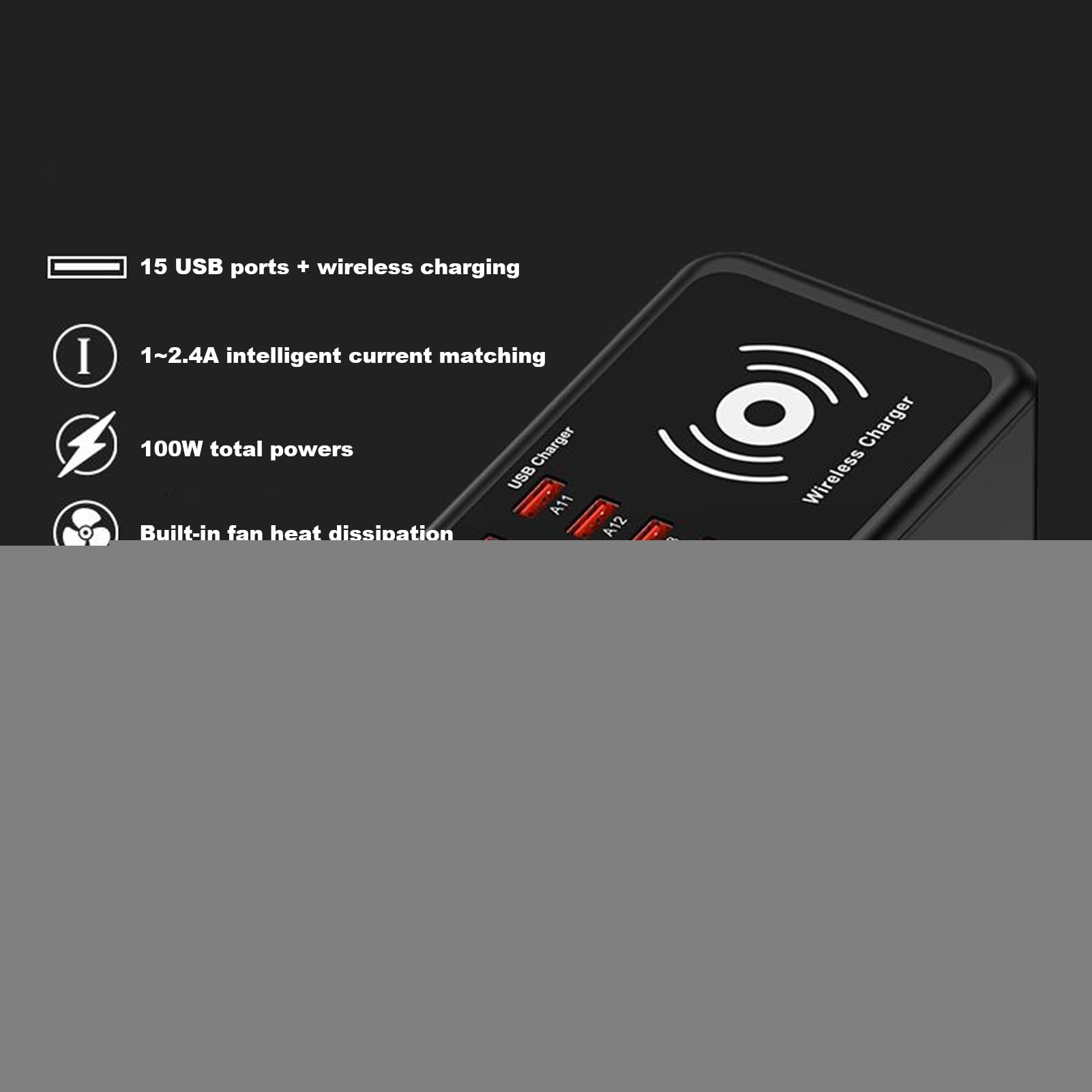 Chargeur USB Multiple 15 Ports 100W Charge Rapide