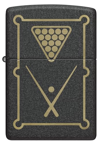 Image of Zippo Billiards Design Black Crackle Windproof Pocket Fuel Refillable Lighter, BIS Certified