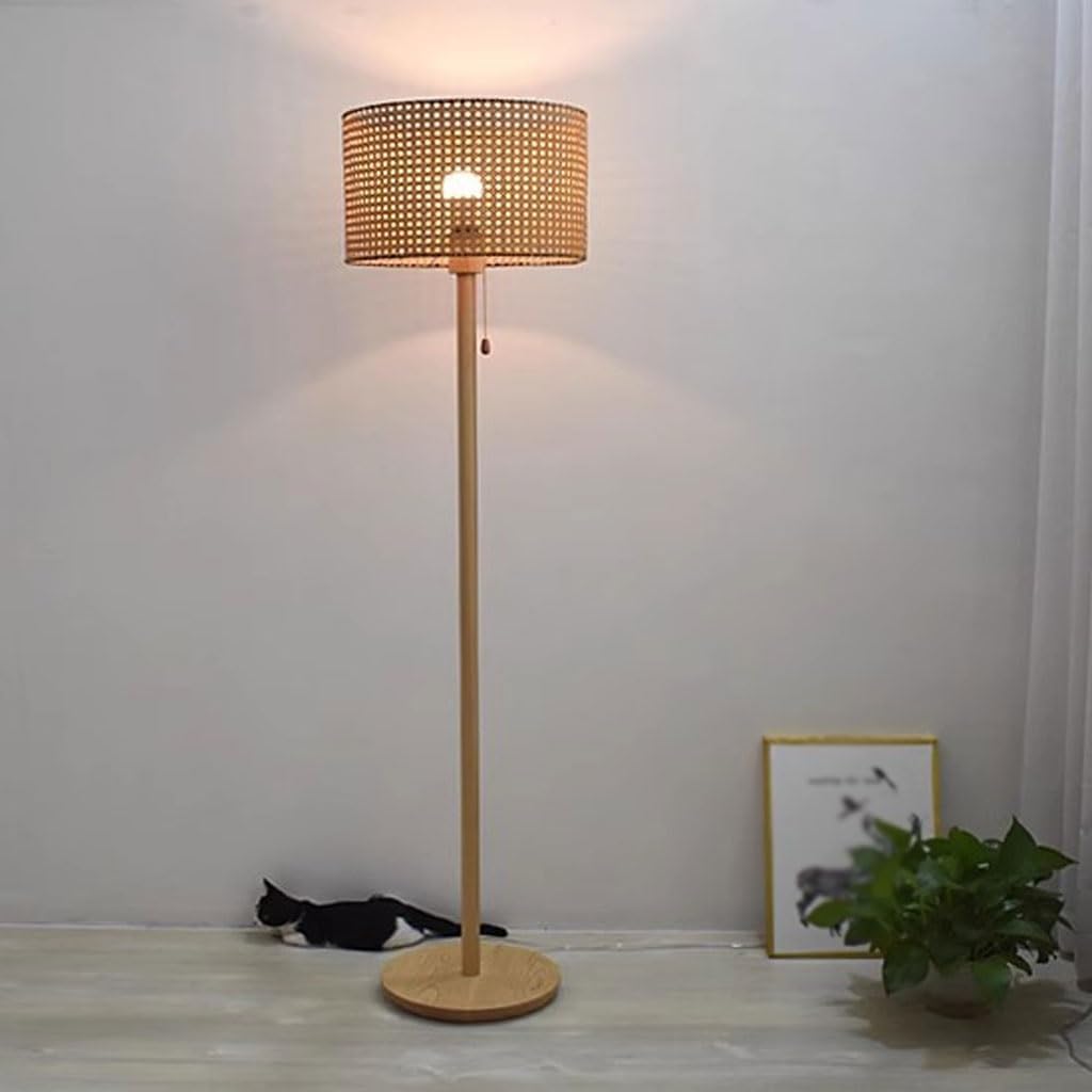 フロアライト コクーンタイプ Lサイズ 籐 ラタン製 LED 対応 高さ約