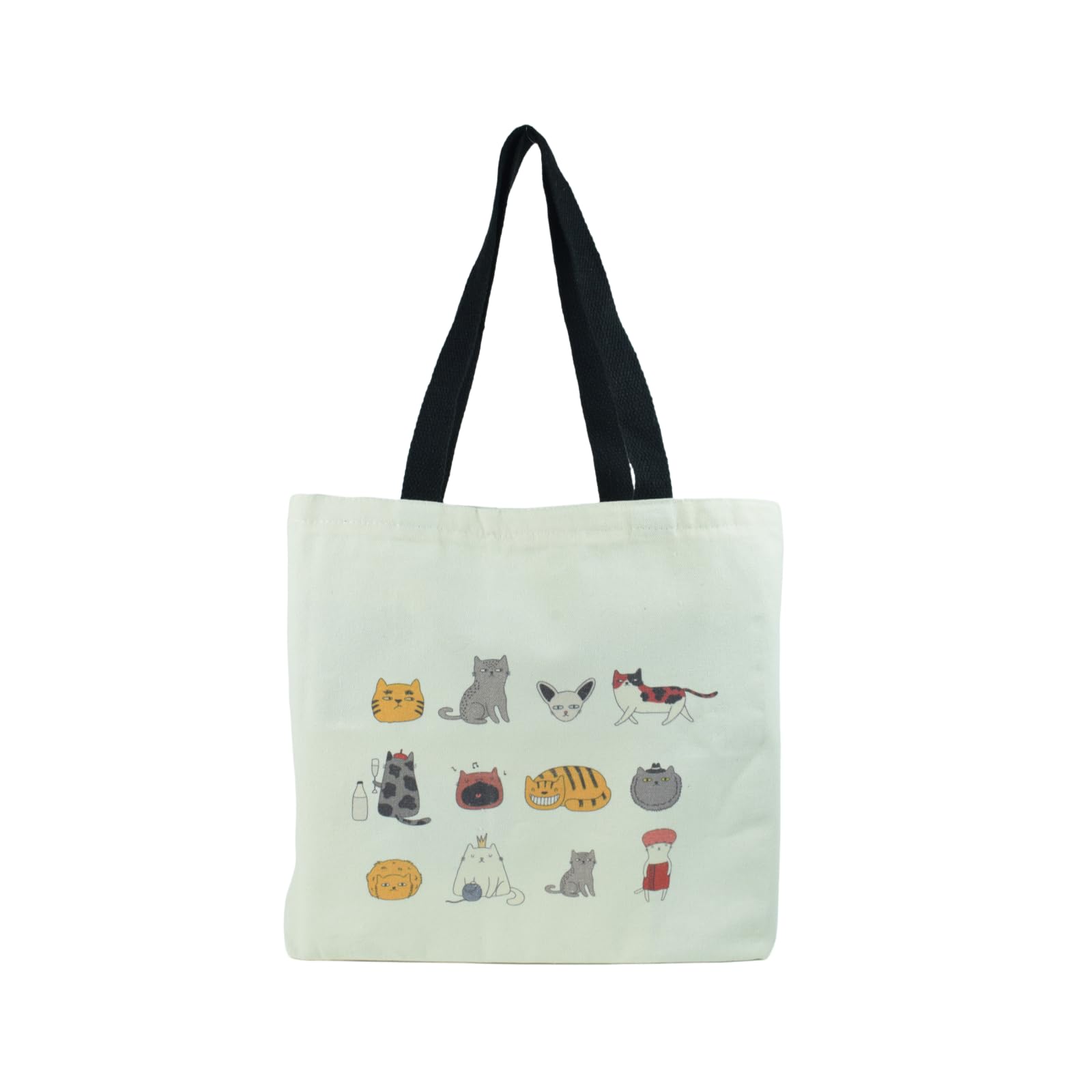 Cute Tote Bag for Women with Zipper, Funny Purse with Cats Dogs Large Canvas Shoulder Bag Handbag