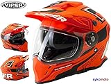Motocross-Helm für den Einsatz auf und abseits der Straße, Doppelvisiersystem, externes, ECE-geprüfte Straßenzulassung Visier.