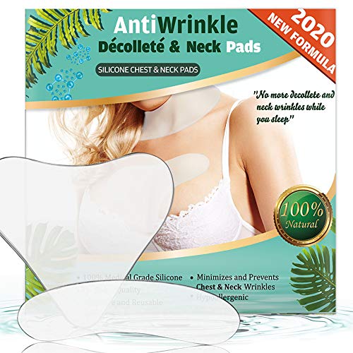 2 Pack Wrinkle Pads, Decollete Pad for Chest Wrinkles,Silicone Neck Wrinkle Patches,Reusable Medical