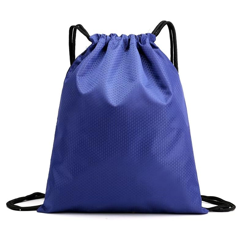 Image of Waterproof Drawstring Backpacks, Soccer-Texture Oxford Fabric, 16.9 inch x 13.8 inch,0.19 lb, Gym & Marathon Gear Sacks (1, Blue)