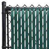 Chain-Link Fence Blade Slats with Bottom Lock (4-ft, Green)