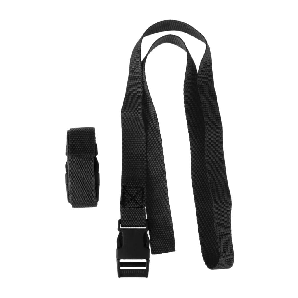SM SunniMix 2x Golfer Golf Trolley Bag Straps Webbing Belt Band with Buckle Accessories - 1m x 25mm - Select Colors, black
