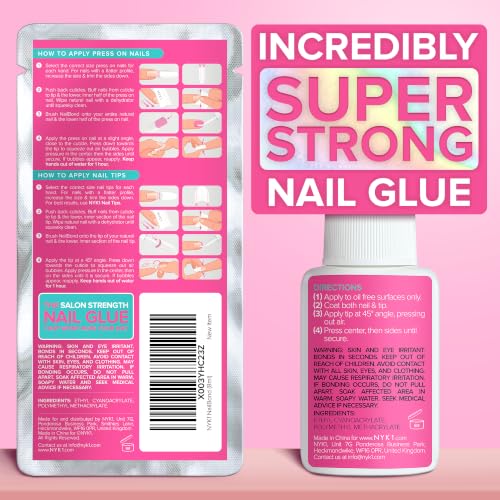 NYK1 Super Strong Nail Glue for Press On Nails, Nail Tips & Acrylics 8ml - image 8