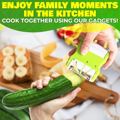 Image of 9 Pcs Fruit Slicer Set - Pineapple Corer and Slicer, Watermelon Cutter, Strawberry Huller, Apple Cutter, Avocado, Kiwi Tool and More - Stainless Steel Fruit Cutting Tools for Summer Parties and BBQs