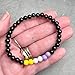 Vilda Jewellery Non Binary Flag Bead Bracelet, 6mm Yellow White Lavender and Black Acrylic Beads, LGBT Pride Awareness : Size Small/Medium 7 inches, Jewelry Gift for Enby