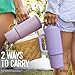 Ello Port 30oz Tumbler with Carry Loop & Integrated Handle | Vacuum Insulated Stainless Steel Reusable Water Bottle Travel Mug | Leak Proof Lid | Flexible Straw | BPA-Free | Dishwasher Safe | Lilac