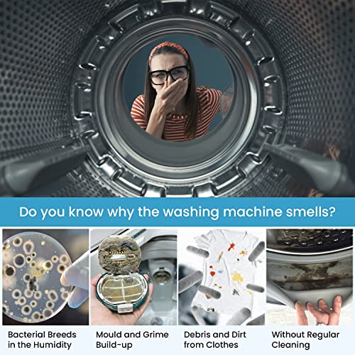 Maravello Washing Machine Cleaner Descaler - Washing Machine Cleaning Tablets for Front Load and Top Load Washers, Stain Remover for Laundry (Sea Salt, 6 Cout)