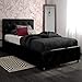 DHP Dakota Upholstered Faux Leather Platform Bed with Storage Drawers - Twin Size (Black)