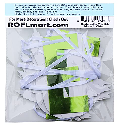 ROFLmart Puff Puff Give Marijuana Weed Pot Leaf Birthday Party Banner 420 Decorations 5 ROFLmart Puff Puff Give Marijuana Weed Pot Leaf Birthday Party Banner 420 Decorations - Image 6