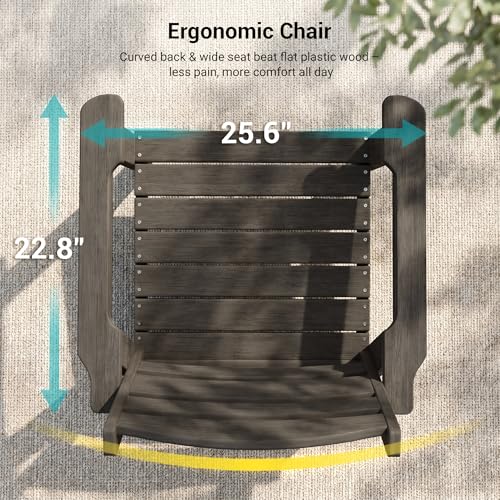Image of HDPE Outdoor Dining Chairs Set of 2 | Weather Resistant Patio Stackable Chairs for Garden, Backyard, Lawn and Poolside, Brown