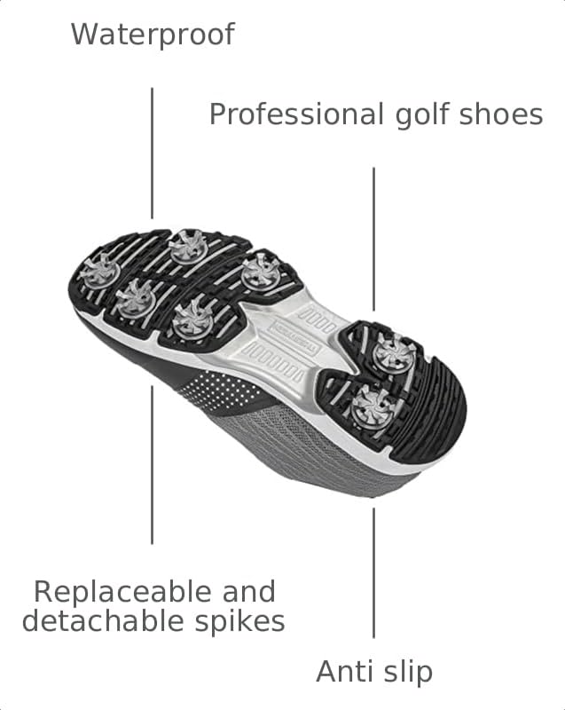 Image of Waterproof Professional Golf Shoes Men Spikes Golf Sneakers Male Outdoor Anti Slip Walking Footwears