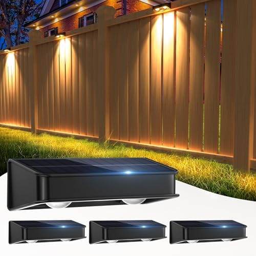 Solar Fence Lights 9 Colors & 11 Lighting Modes Solar Fence Light...