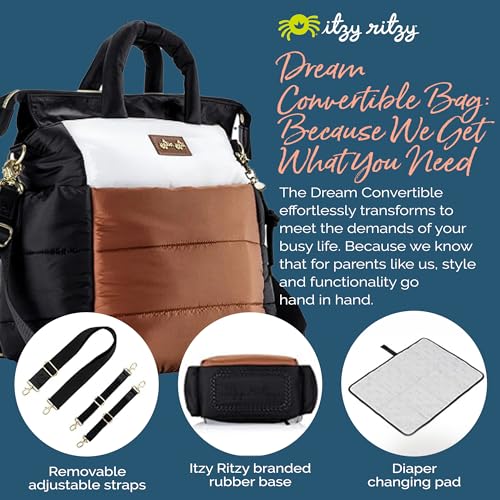 image for Itzy Ritzy Dream Convertible Diaper Bag Tote Backpack - Baby Diaper Ba
