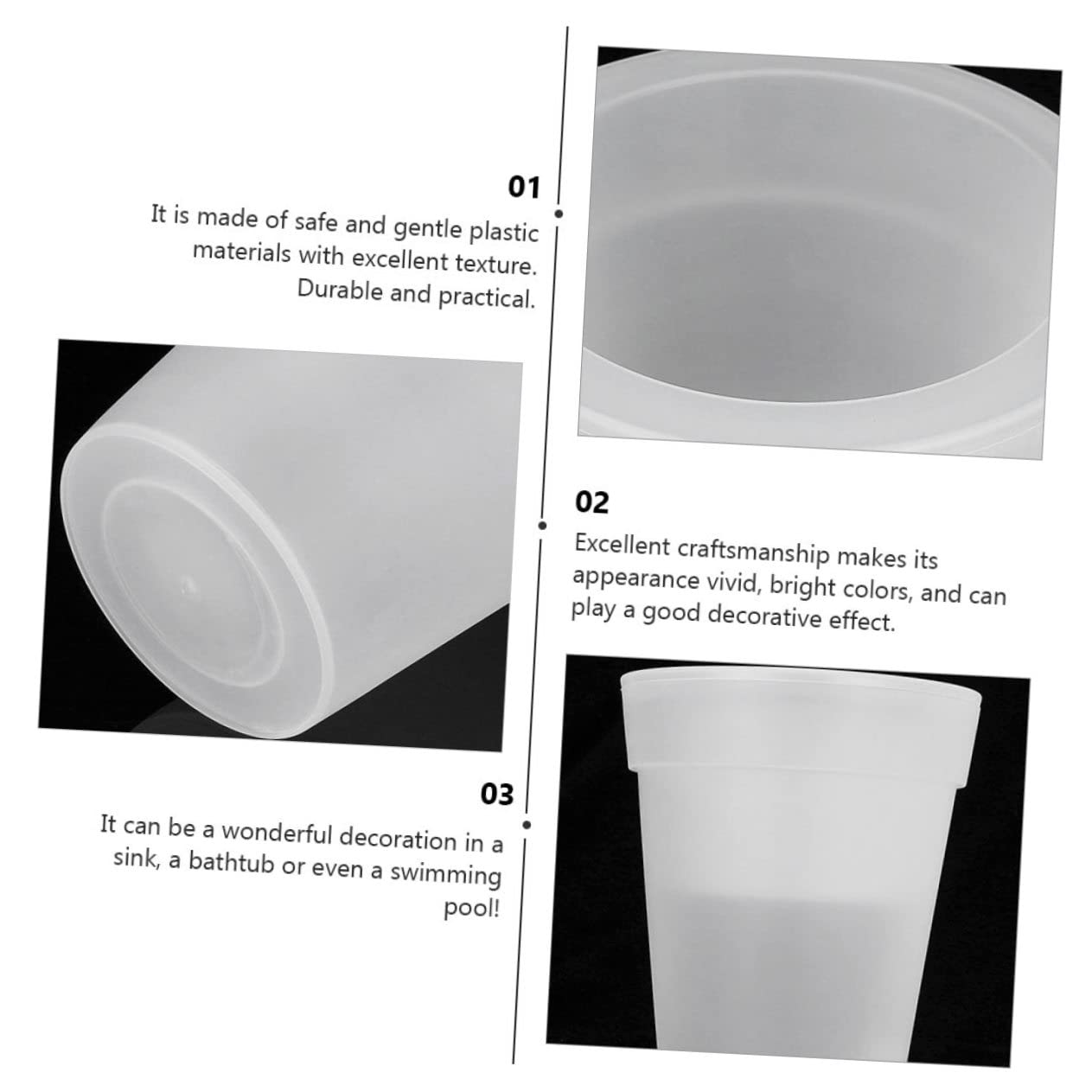 Yardwe 2 Pièces Pot De Fleurs Rougeoyant Roches Blanches Jardinières Lumineuses Jardinières Led Pots Extérieurs Planteur De Lumière Led Pays Dirigé Vase à Led Pot à Bonsaï Mariage Abdos