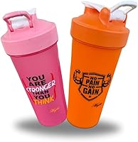 Vista 11 de Magiko - Botellas mezcladoras para proteínas, botella de agua portátil de 28 onzas, a prueba de fugas, para antes del entrenamiento, sin BPA, Rosa