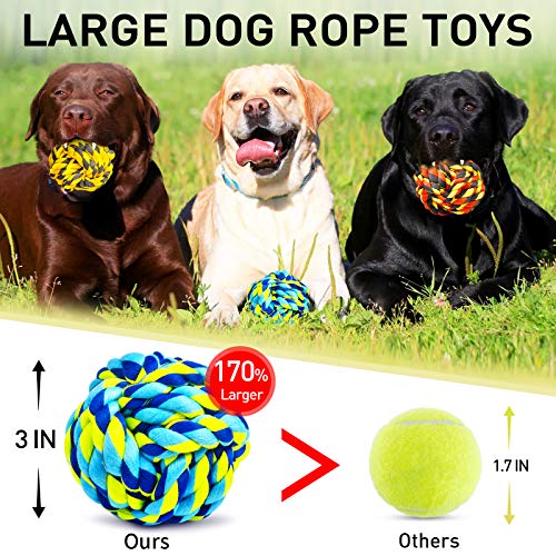 SHARLOVY Dog Chew Toys for Aggressive Chewers Dog Balls for Large Dogs Heavy Duty Dog Toys with Tough Twisted - Image 3
