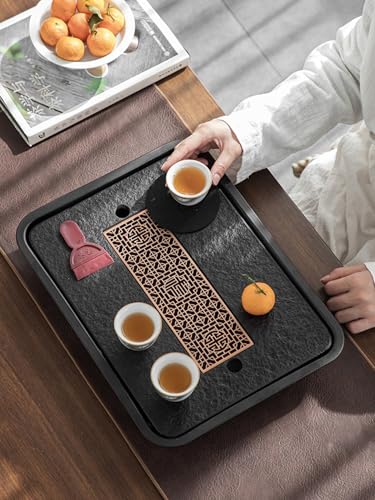 Plateau à thé Kungfu haut de gamme de 36 cm avec réserve d'eau vintage - 3