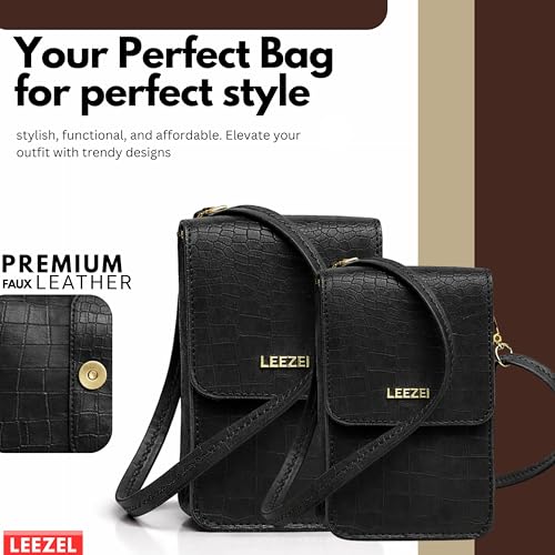 Image of LEEZEL Women's Girls Wallet Sling Bag for Mobile Cell Phone Holder