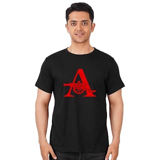 DUDEME Arsenal Football T-Shirt, Unisex, Black