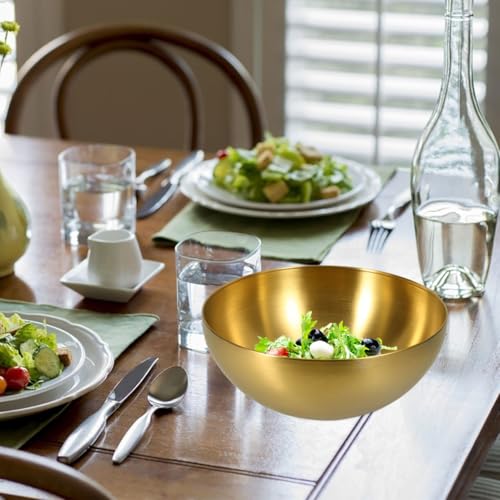 Tazón para ensalada de acero inoxidable dorado 10 pulg miniatura 6