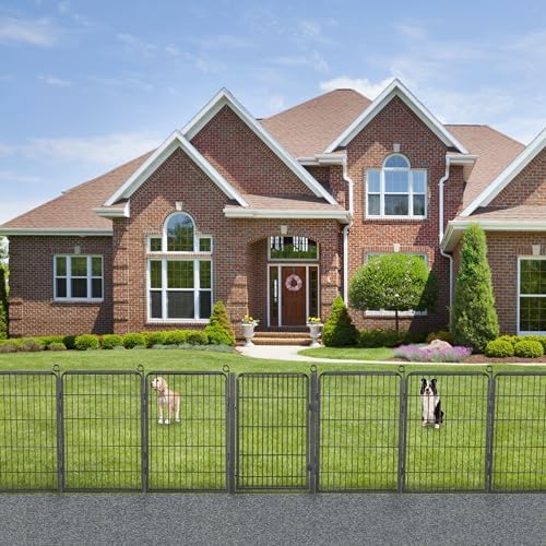Jhsomdr 14 Panels No Dig Dog Fence Outdoor for Yard