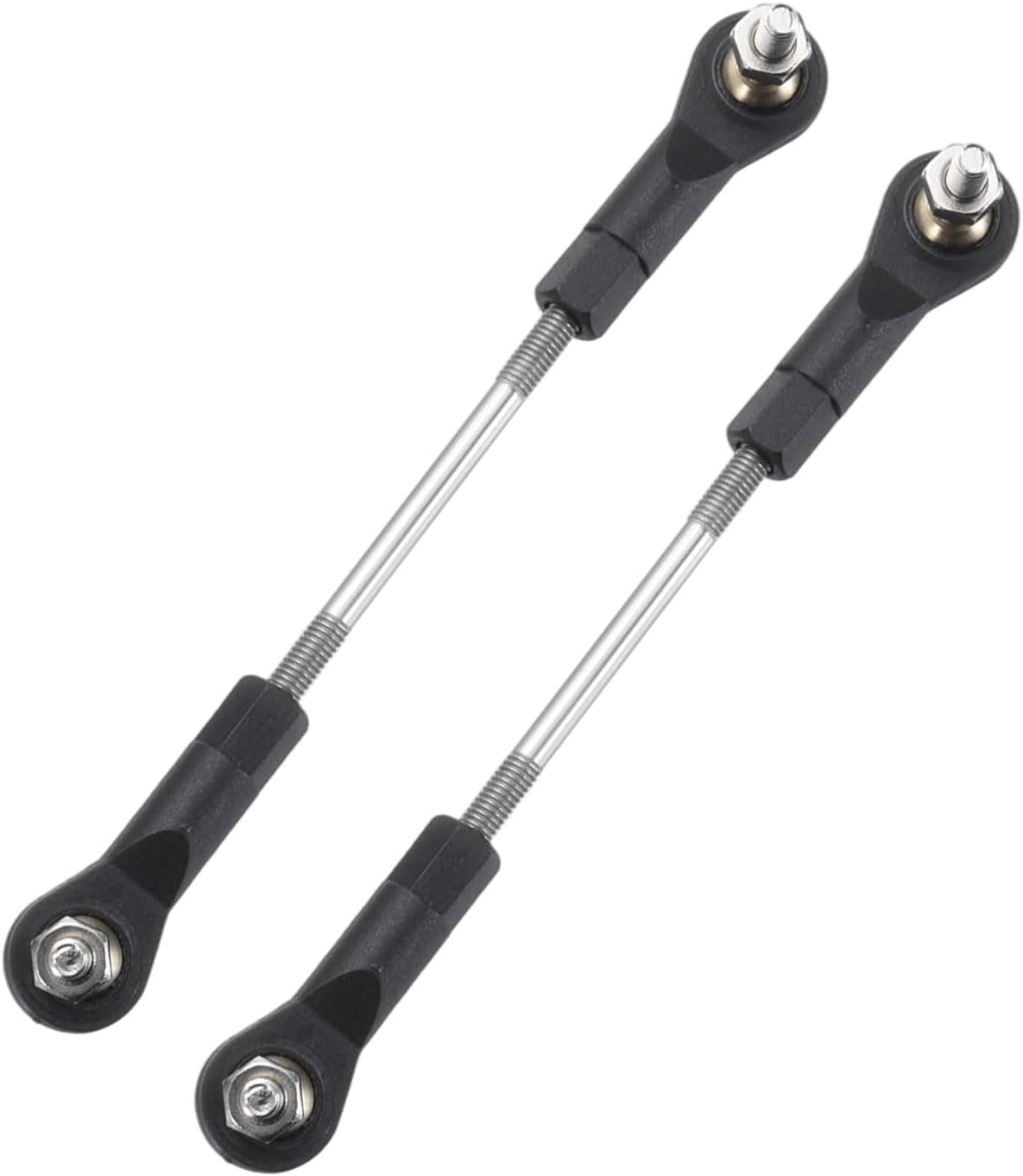 MECCANIXITY 2Pcs Adjustable Turnbuckles Camber Link, 64-74mm Turnbuckle Rod Steering Servo Linkage with M3 Ball Head Rod Ends for RC Car Replace Parts