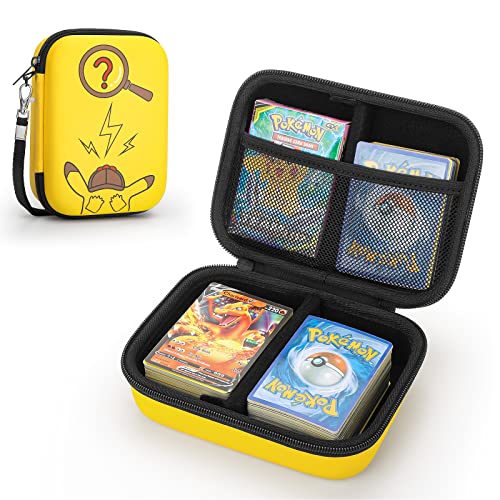 Yinke Tasche Case für Pokemon Karten Sammel für bis zu 400+ Cards, Reisetasche Schutzhülle Aufbewahrungstasche Box Hülle Etui Cover