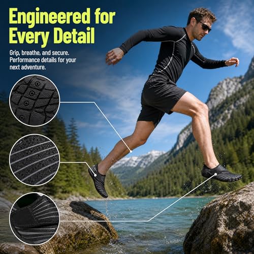 Image of Hike Barefoot Shoes Womens Men,Unisex Barefoot Water Shoes Breathable, Anti-Slip Hiking Footwear for Athletic Wide Toe Shoe Footwear for Hiking, Walking, Running, Yoga, and Water Sports